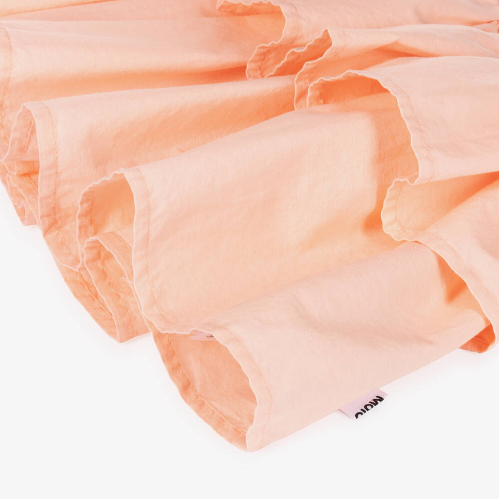Molo-Girls Peach Pink Tiered Cotton Skirt | Childrensalon