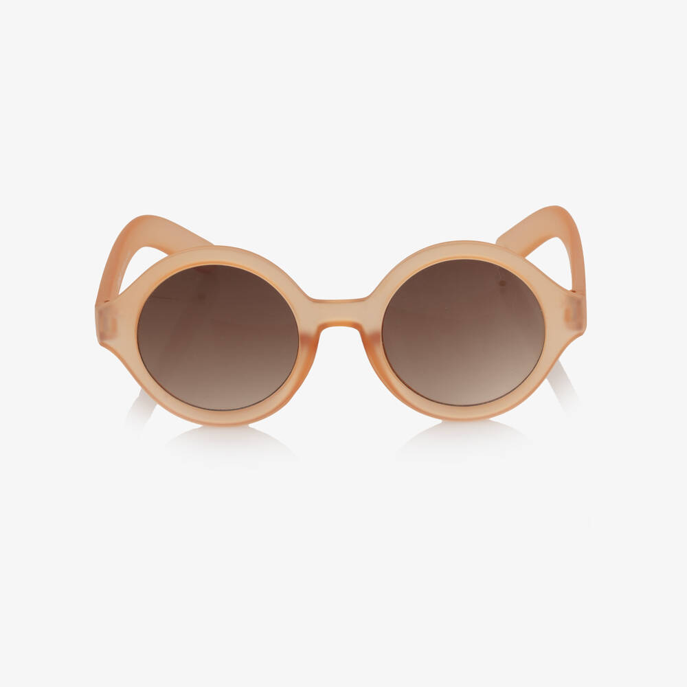Molo-Girls Peach Round Sunglasses (UVA/UVB) | Childrensalon