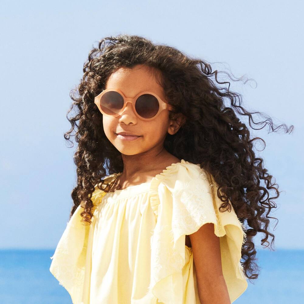 Molo-Girls Peach Round Sunglasses (UVA/UVB) | Childrensalon