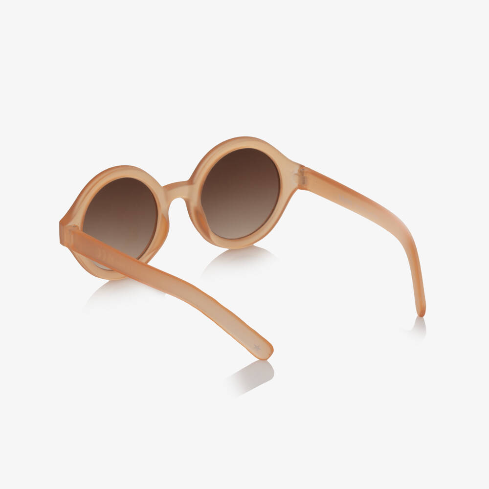 Molo-Girls Peach Round Sunglasses (UVA/UVB) | Childrensalon