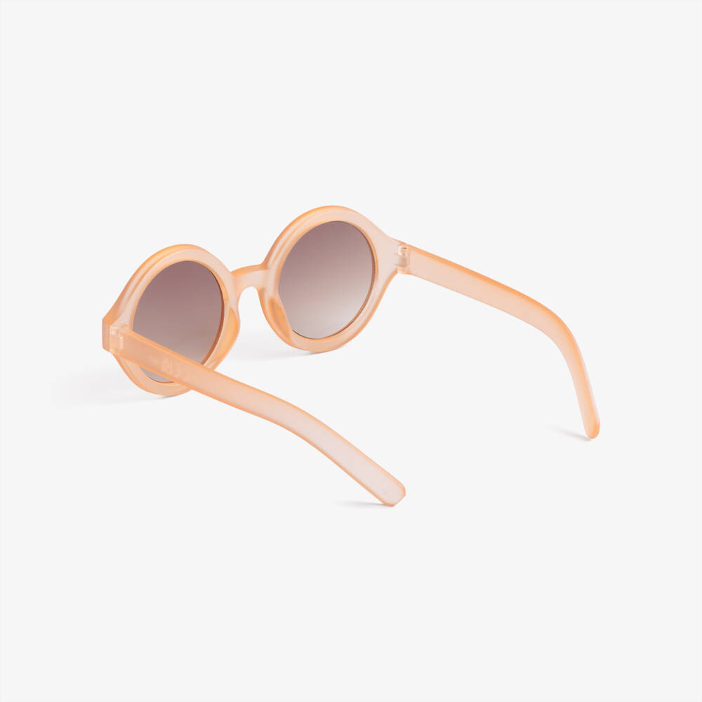 Molo-Girls Peach Round Sunglasses (UVA/UVB) | Childrensalon