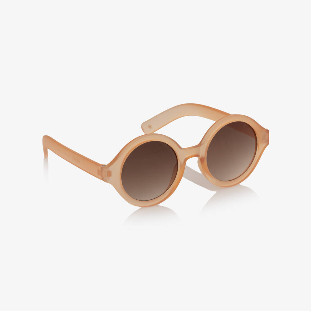 Molo-Girls Peach Round Sunglasses (UVA/UVB) | Childrensalon