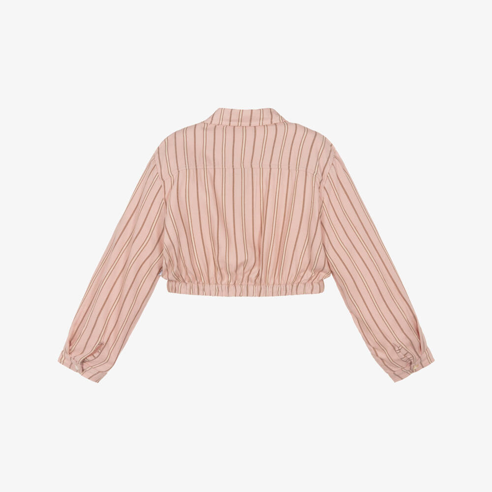 Molo-بلوزة مقلمة لون زهري وبيج للبنات | Childrensalon