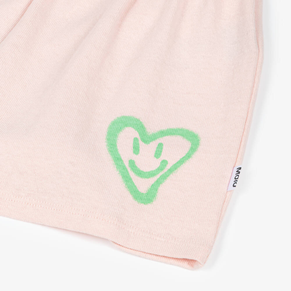 Molo-Girls Pink Cotton Knit Jersey Shorts | Childrensalon