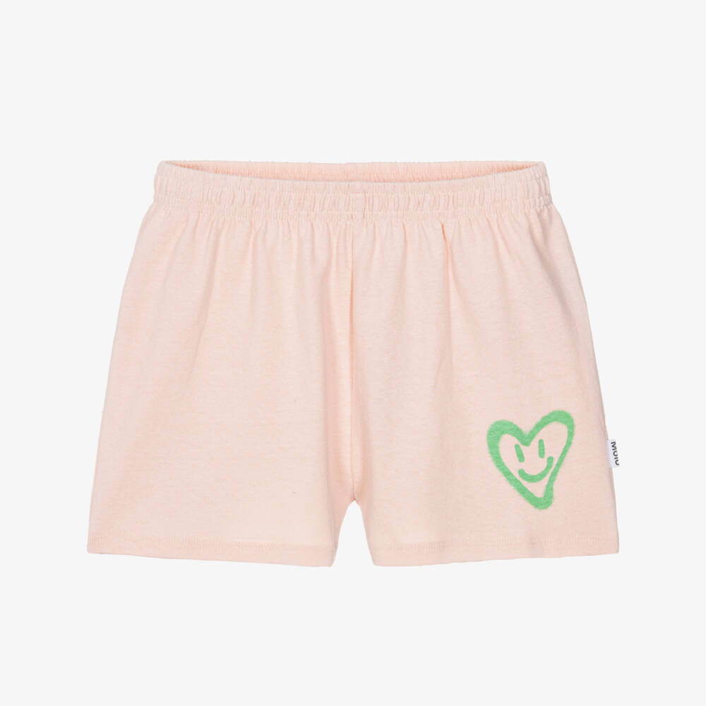 Molo-Girls Pink Cotton Knit Jersey Shorts | Childrensalon