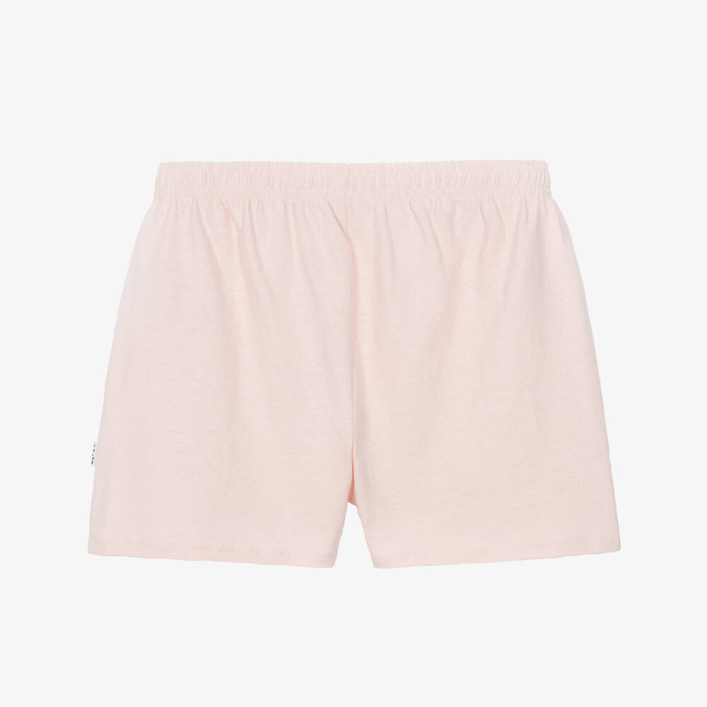 Molo-Girls Pink Cotton Knit Jersey Shorts | Childrensalon
