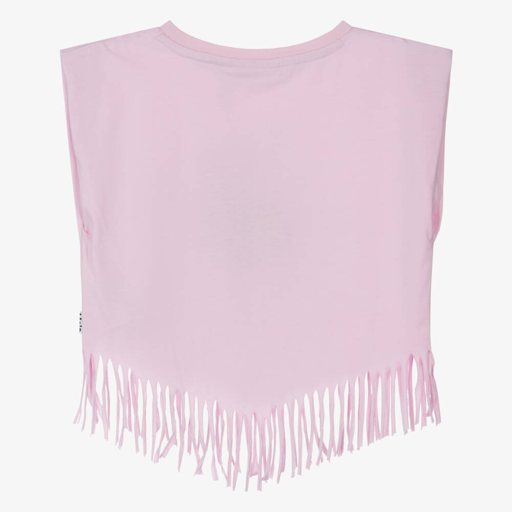 Molo-Розовый топ без рукавов с вышитым золотым солнцем для девочек | Childrensalon