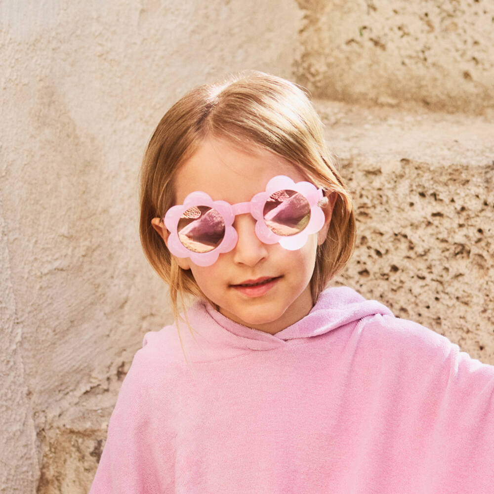 Molo-Girls Pink Flower Sunglasses (UVA/UVB) | Childrensalon