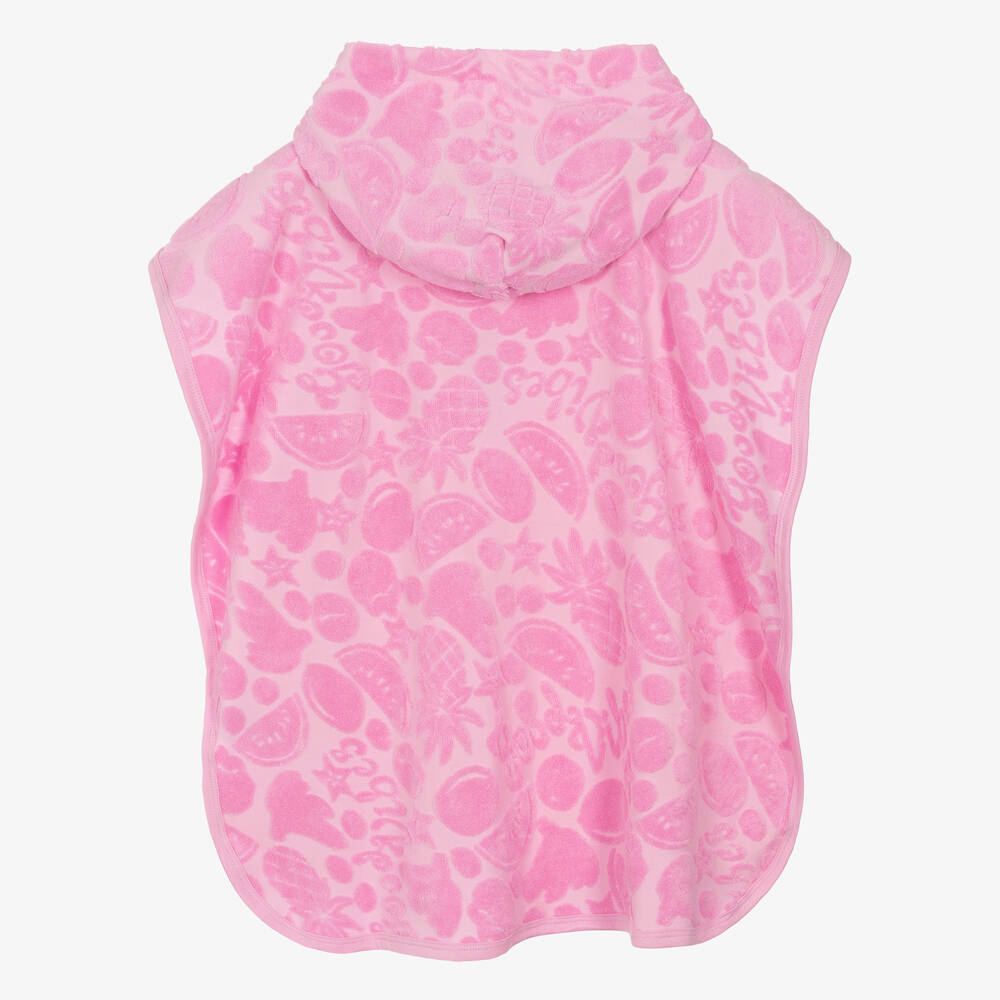 Molo-Girls Pink Fruit Hooded Beach Poncho | Childrensalon