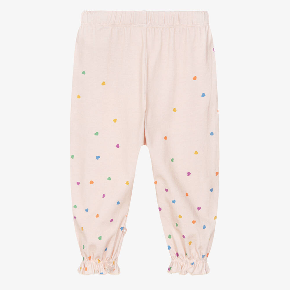 Molo-بنطلون قطن بطبعة قلوب لون زهري للبنات | Childrensalon