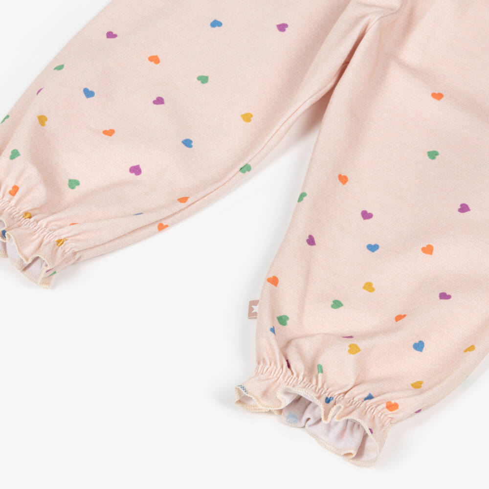 Molo-بنطلون قطن بطبعة قلوب لون زهري للبنات | Childrensalon