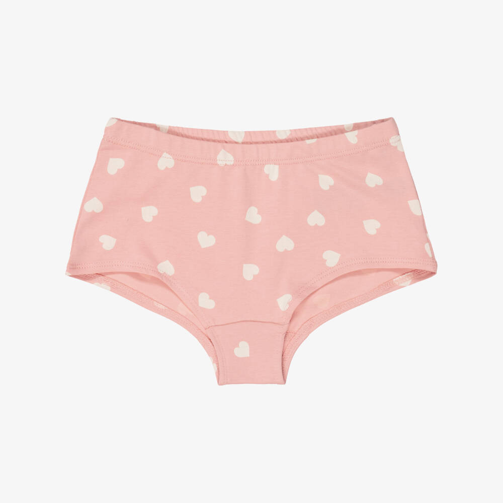 Molo-Girls Pink & Ivory Organic Cotton Knickers (2 Pack) | Childrensalon