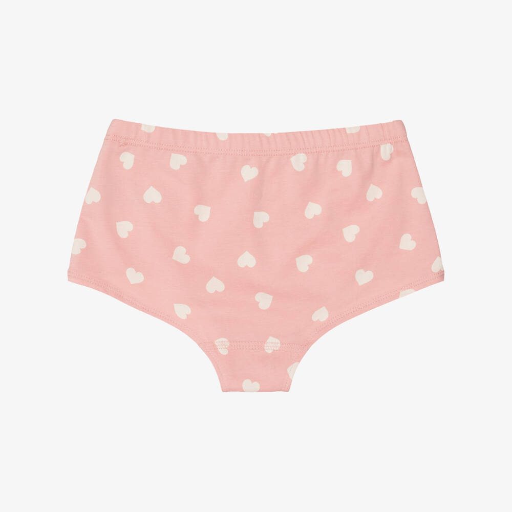 Molo-Girls Pink & Ivory Organic Cotton Knickers (2 Pack) | Childrensalon