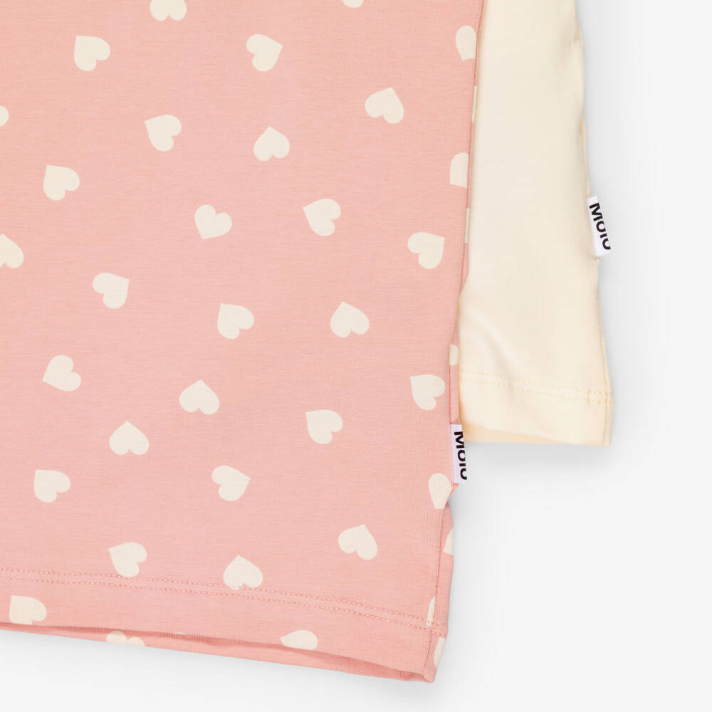 Molo-Girls Pink & Ivory Organic Cotton Vests (2 Pack) | Childrensalon
