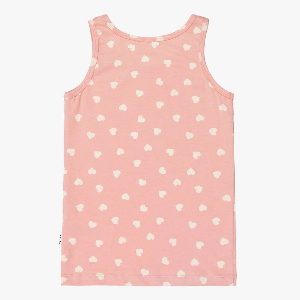 Molo-Girls Pink & Ivory Organic Cotton Vests (2 Pack) | Childrensalon
