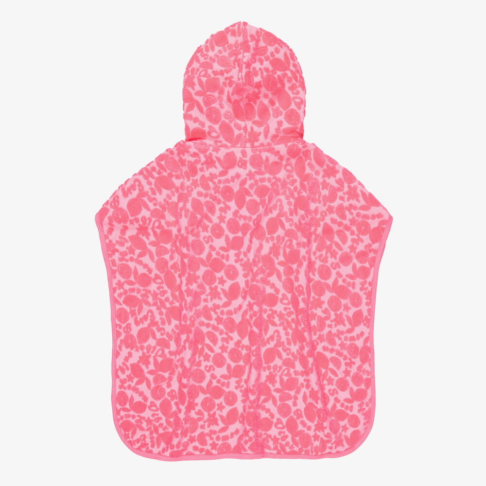 Molo-Girls Pink Jacquard Fruit Poncho Towel | Childrensalon