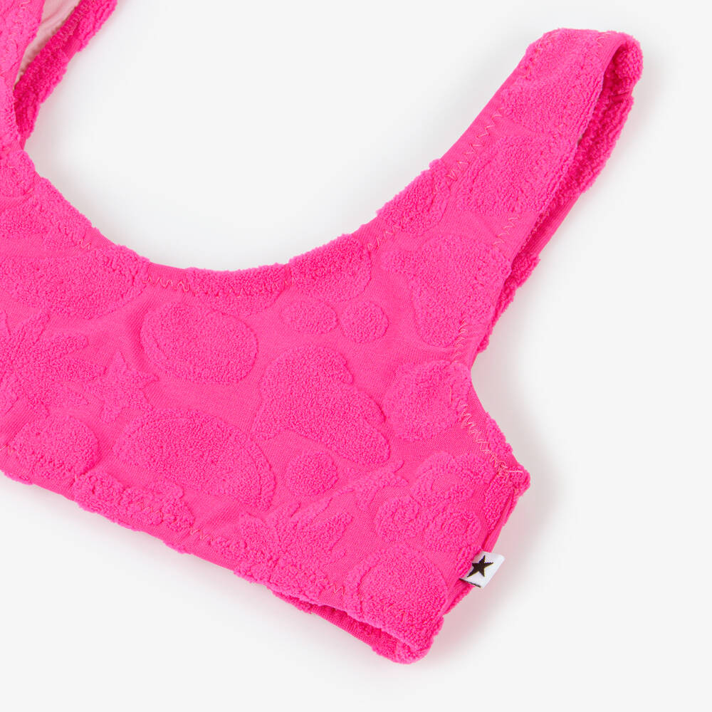 Molo-Girls Pink Jacquard Fruits Bikini (UPF50+) | Childrensalon