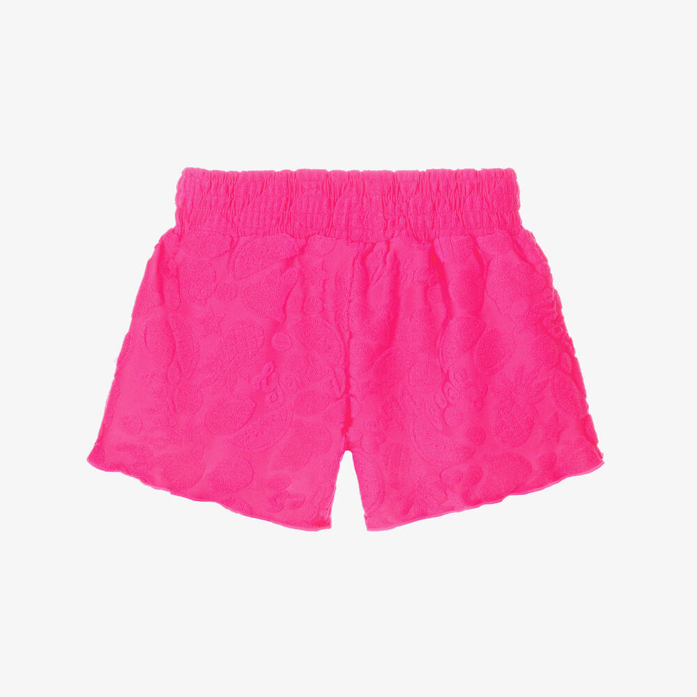 Molo-Girls Pink Jacquard Fruits Swim Shorts (UPF50+) | Childrensalon