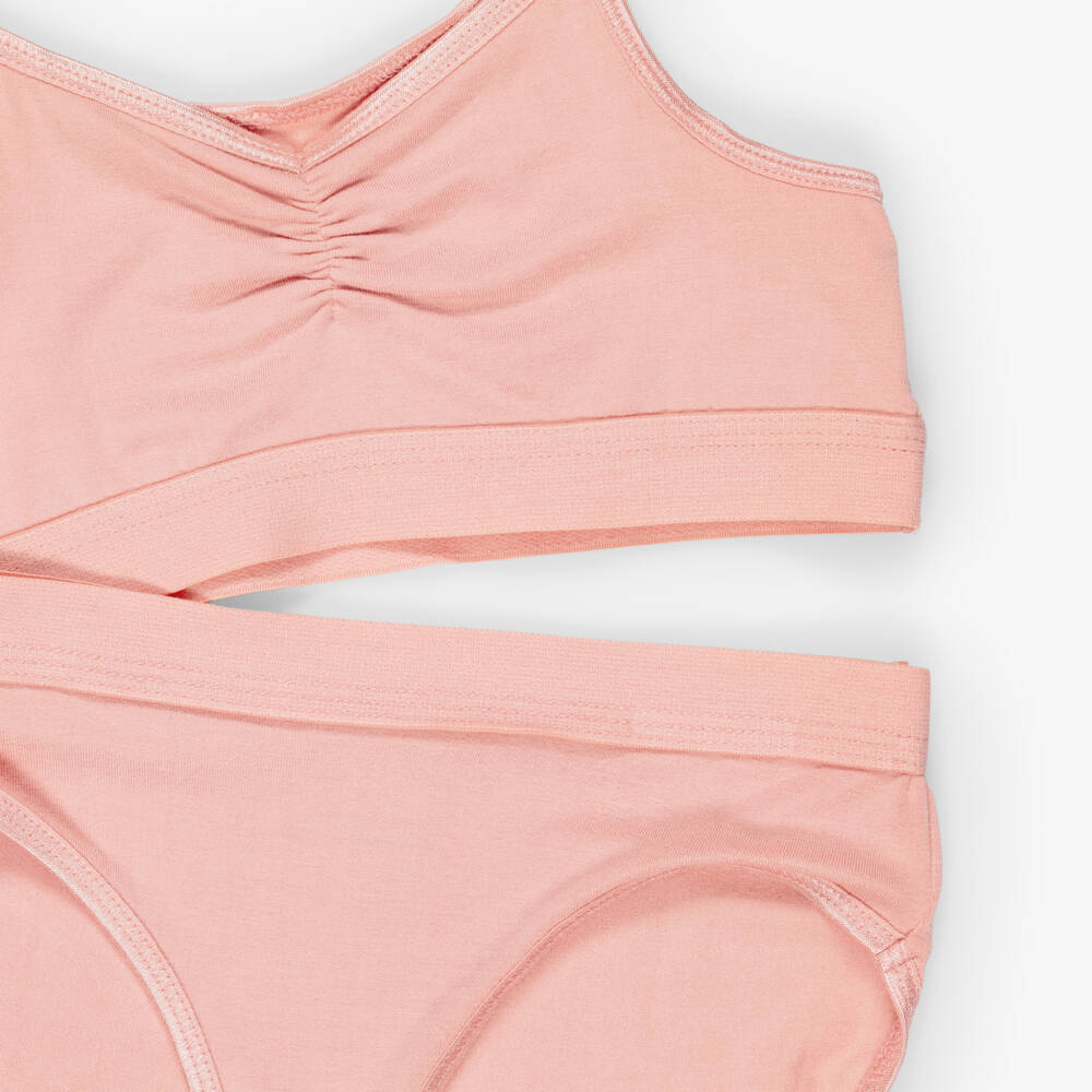 Molo-Girls Pink Jersey Crop Top & Knickers Set | Childrensalon