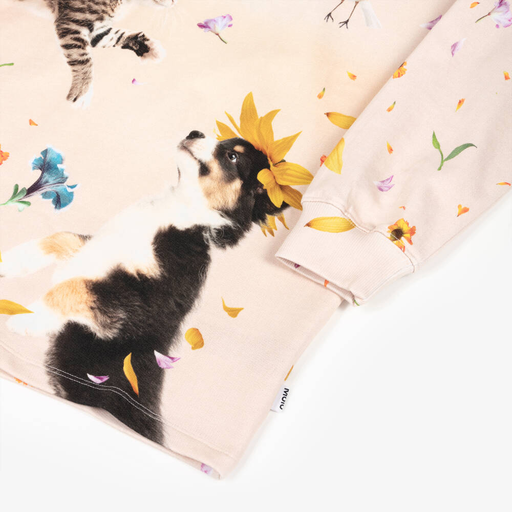 Molo-فستان سويتشيرت بطبعة ورود لون زهري للبنات | Childrensalon