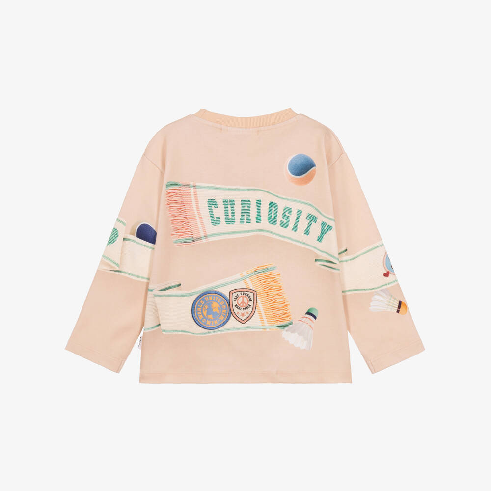 Molo-Girls Pink Milano Jersey Giraffe Print Sweatshirt | Childrensalon