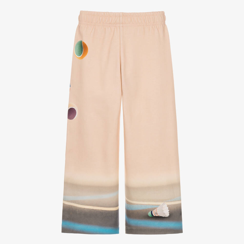 Molo-Girls Pink Milano Jersey Kitten Print Joggers | Childrensalon