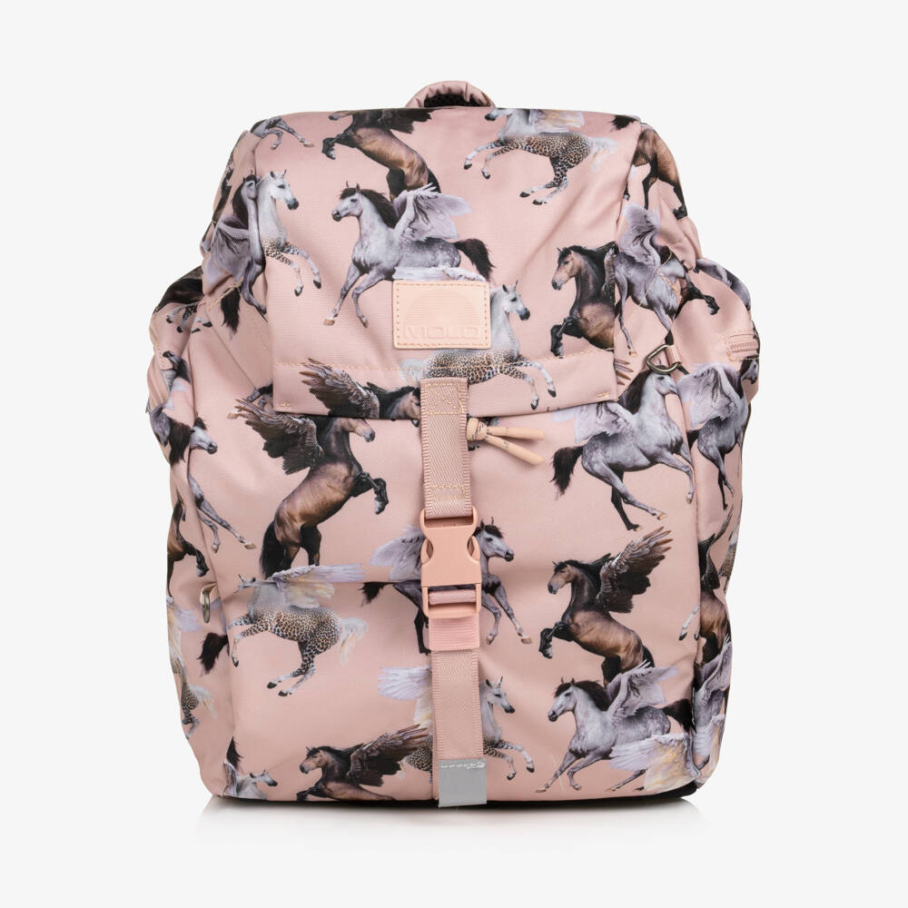 Molo-Girls Pink Pegasus Drawstring Backpack (42cm) | Childrensalon