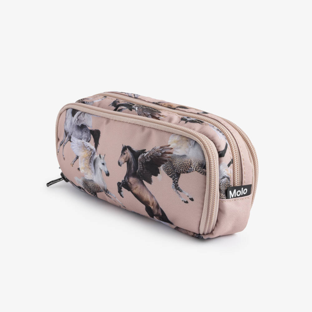 Molo-Girls Pink Pegasus Pencil Case (21cm) | Childrensalon