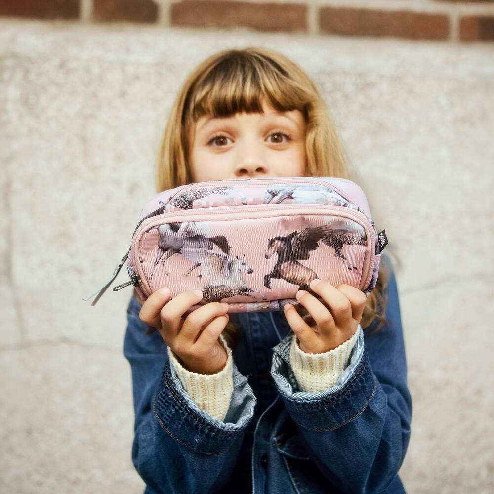 Molo-Girls Pink Pegasus Pencil Case (21cm) | Childrensalon