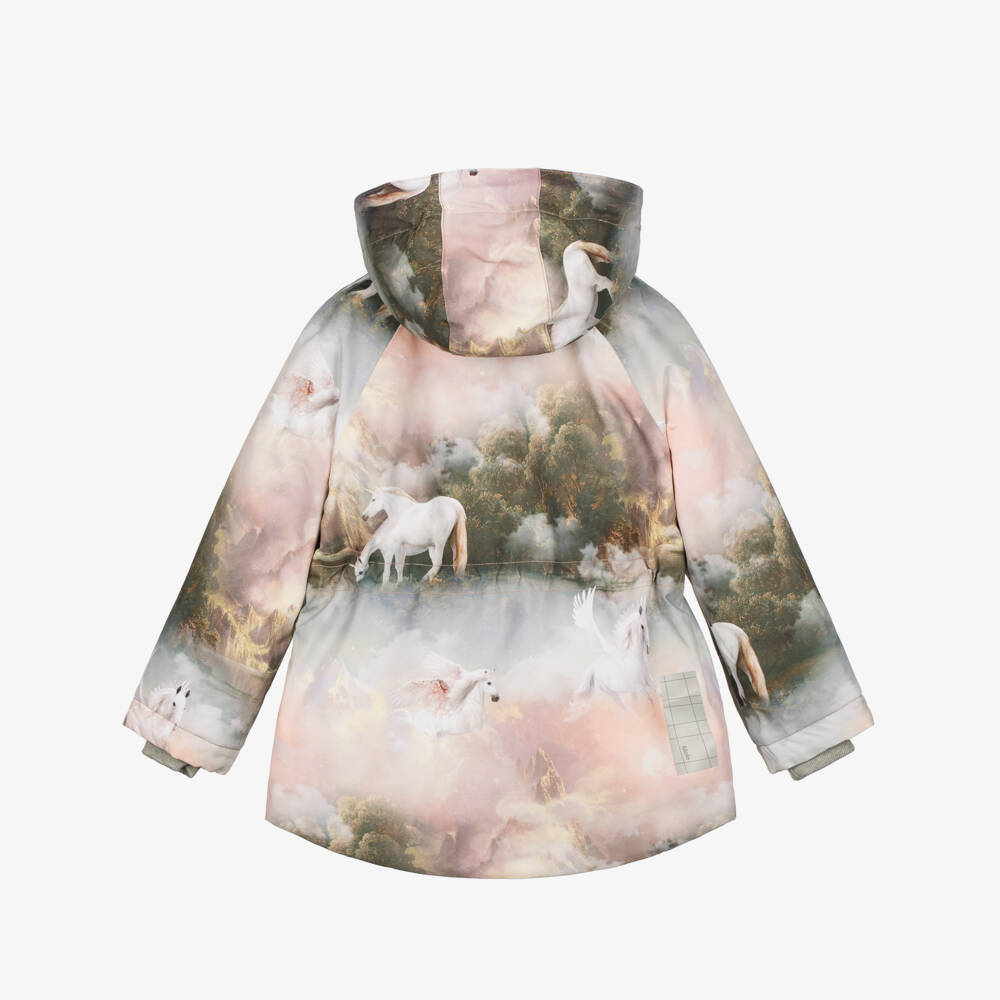 Molo-Girls Pink Pegasus Print Coat | Childrensalon