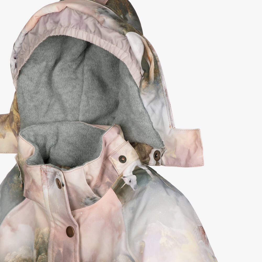 Molo-Girls Pink Pegasus Print Coat | Childrensalon