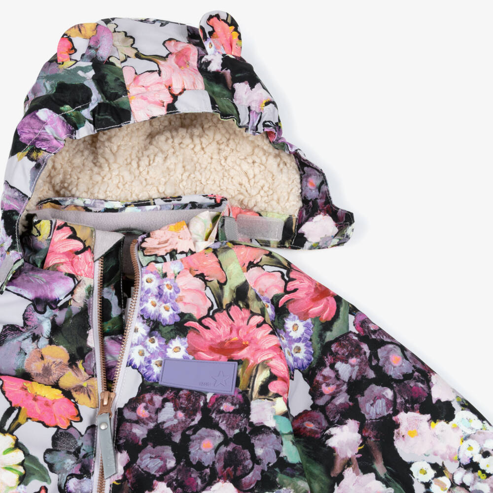 Molo-أفرول للثلج بطبعة ورود لون زهري وبنفسجي للبنات الرضع | Childrensalon