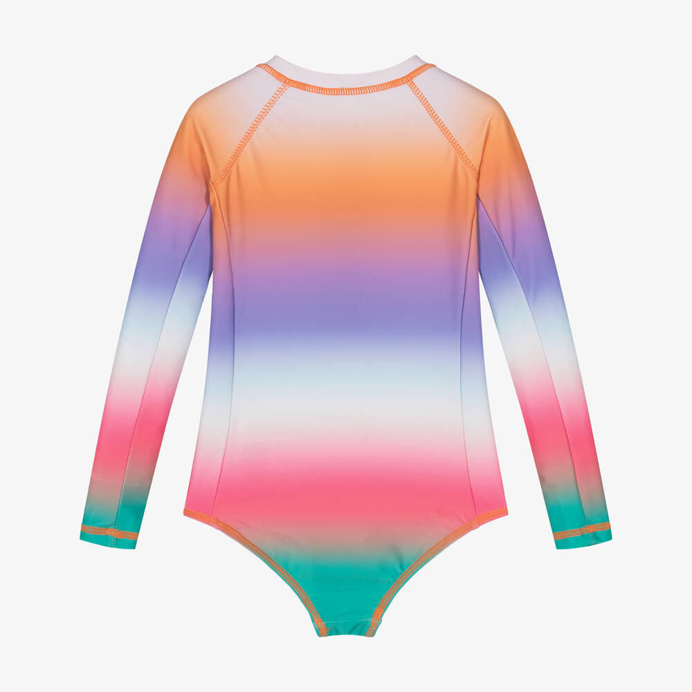 Molo-Girls Pink Rainbow Swimsuit (UPF50+) | Childrensalon