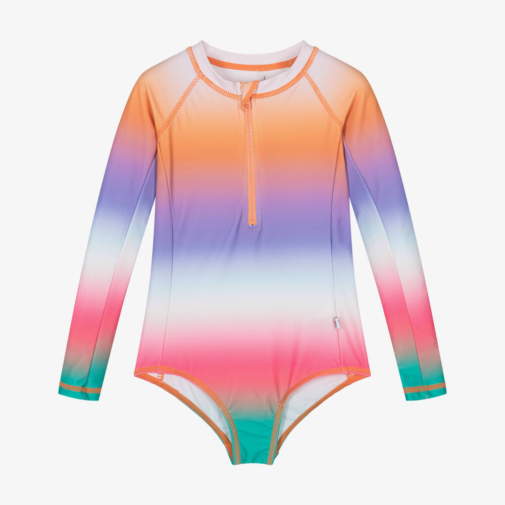 Molo-Girls Pink Rainbow Swimsuit (UPF50+) | Childrensalon