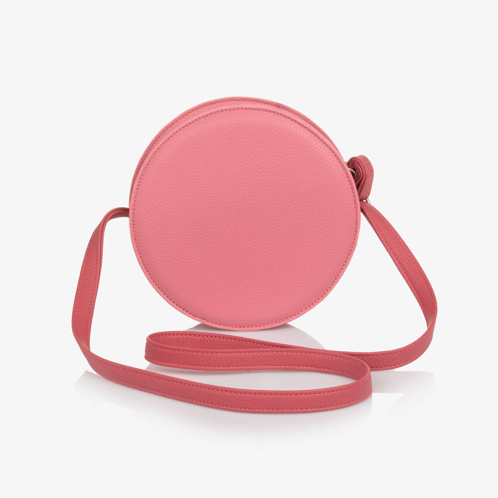 Molo-Girls Pink Smile Faux Leather Shoulder Bag (17cm) | Childrensalon