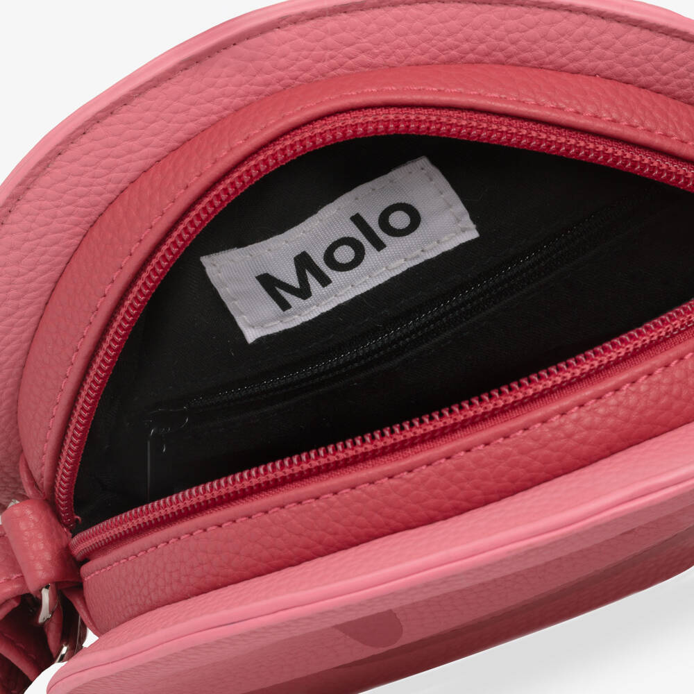 Molo-Girls Pink Smile Faux Leather Shoulder Bag (17cm) | Childrensalon
