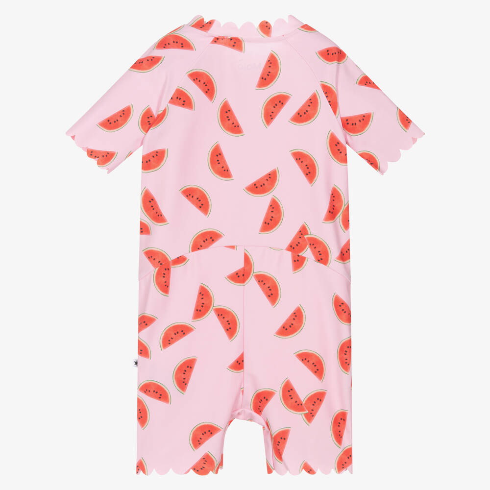 Molo-Girls Pink Watermelon Sun Suit (UPF50+) | Childrensalon
