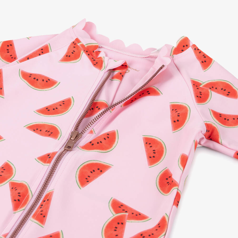 Molo-Girls Pink Watermelon Sun Suit (UPF50+) | Childrensalon