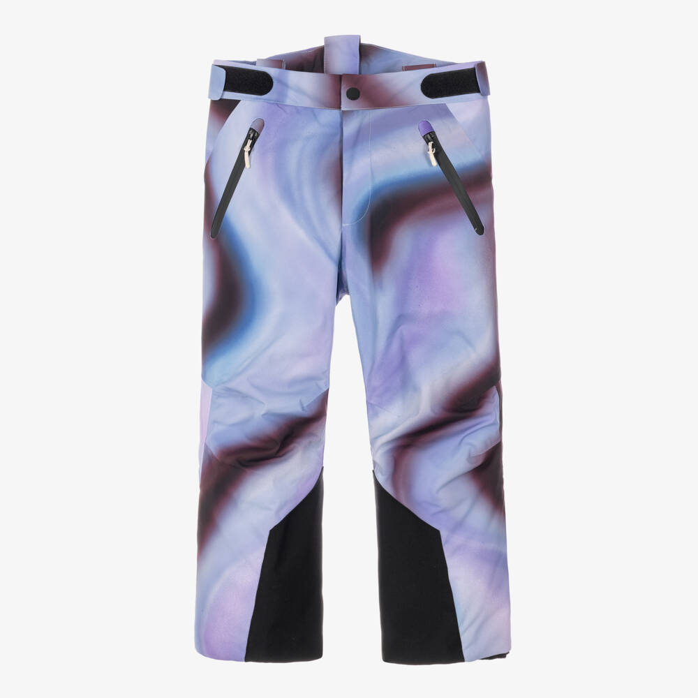 Molo-Girls Purple & Blue Airbrushed Print Ski Trousers | Childrensalon