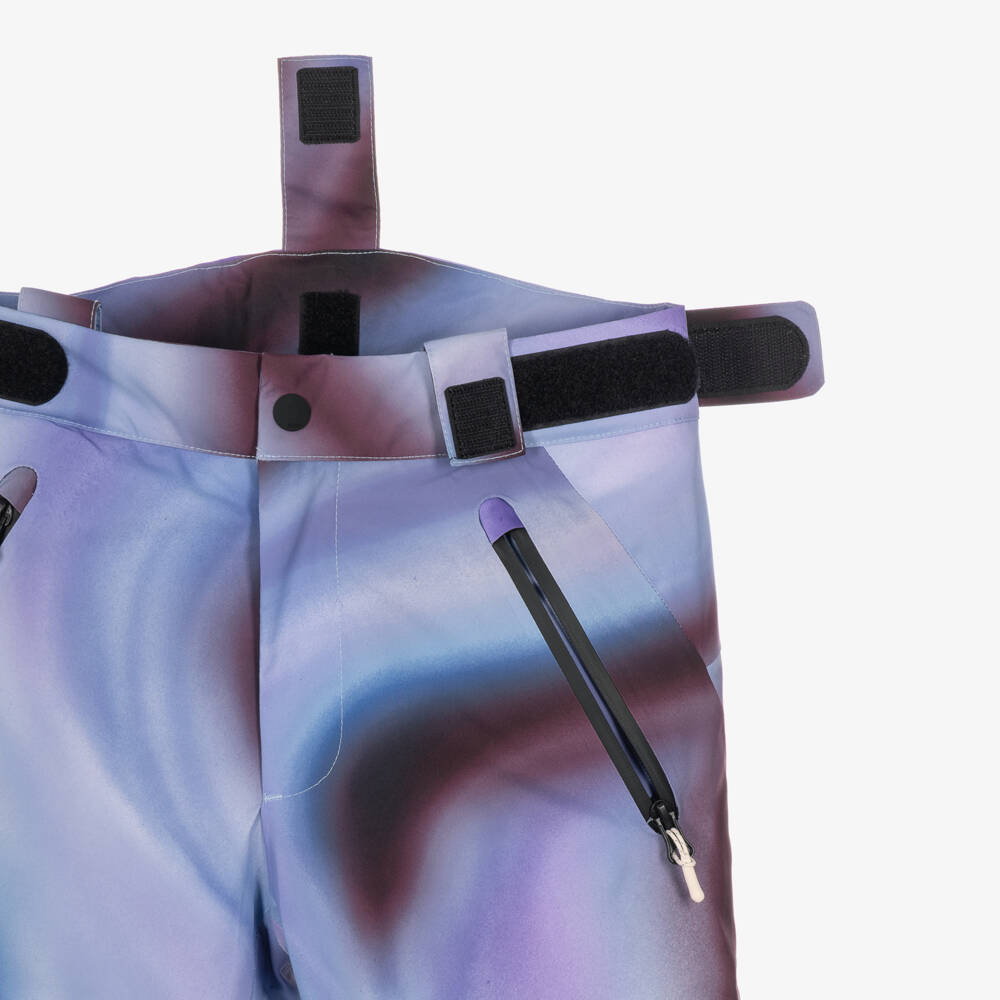 Molo-Girls Purple & Blue Airbrushed Print Ski Trousers | Childrensalon