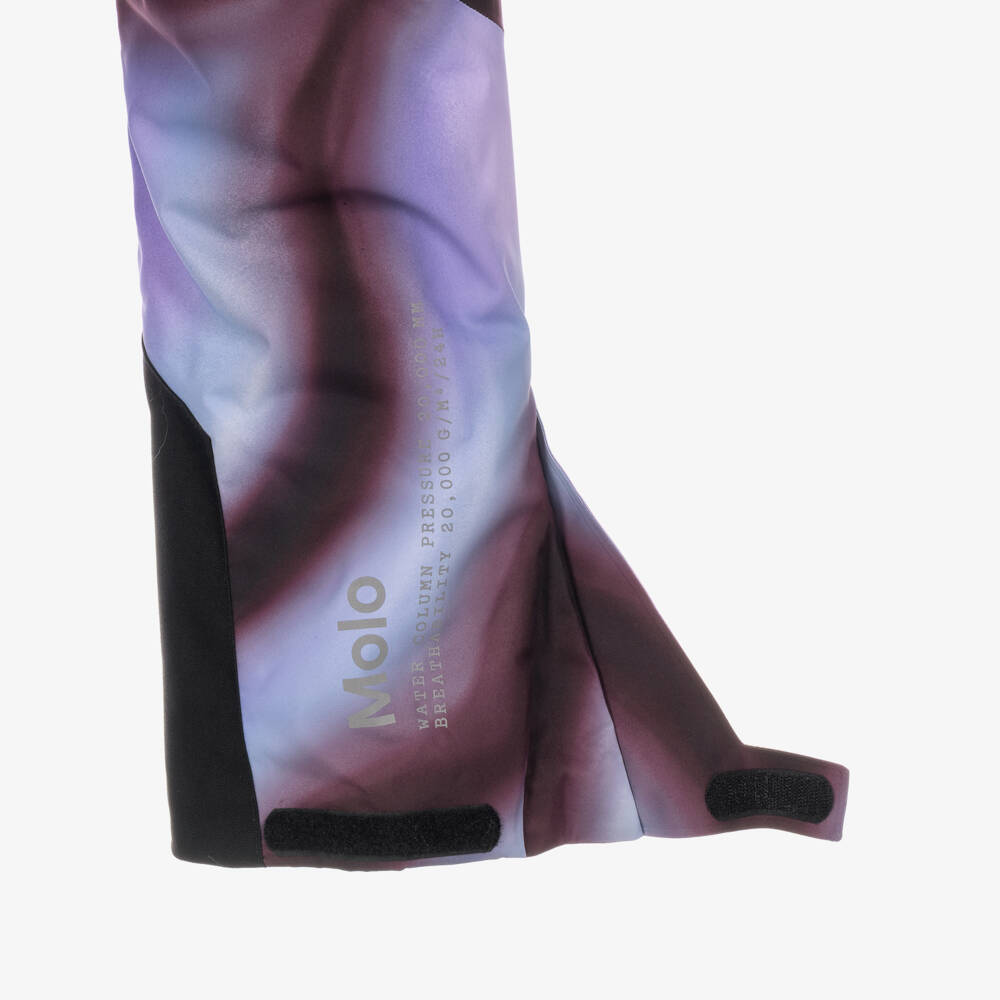 Molo-Girls Purple & Blue Airbrushed Print Ski Trousers | Childrensalon