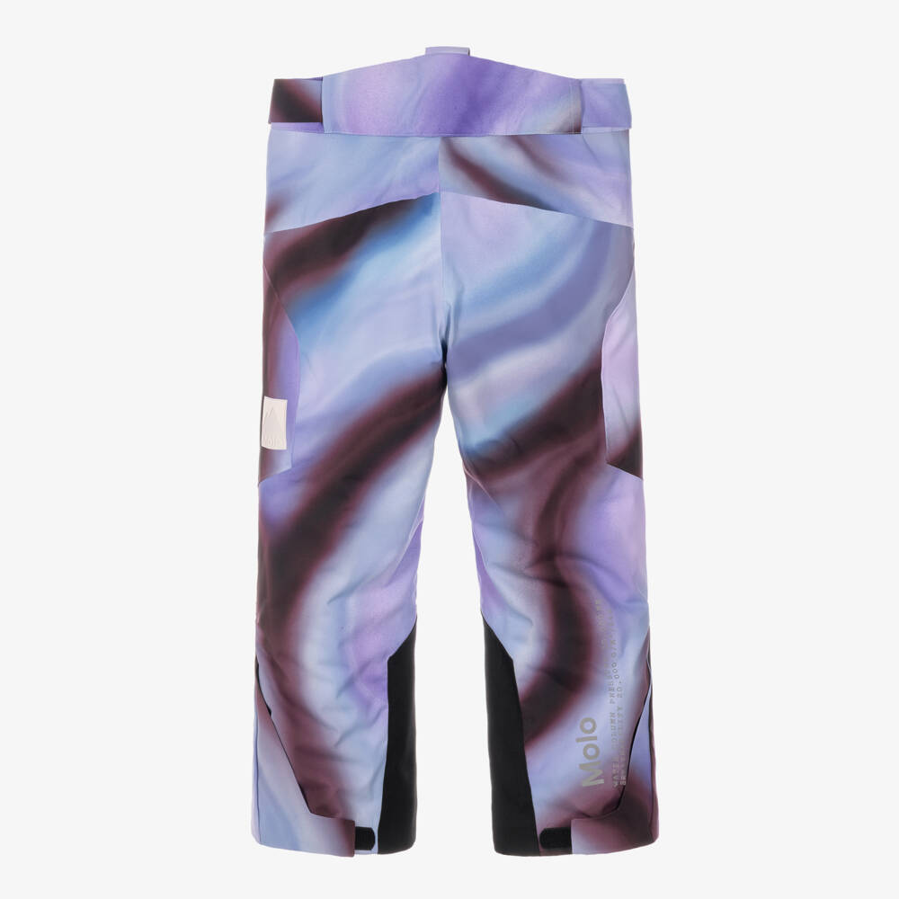 Molo-Girls Purple & Blue Airbrushed Print Ski Trousers | Childrensalon