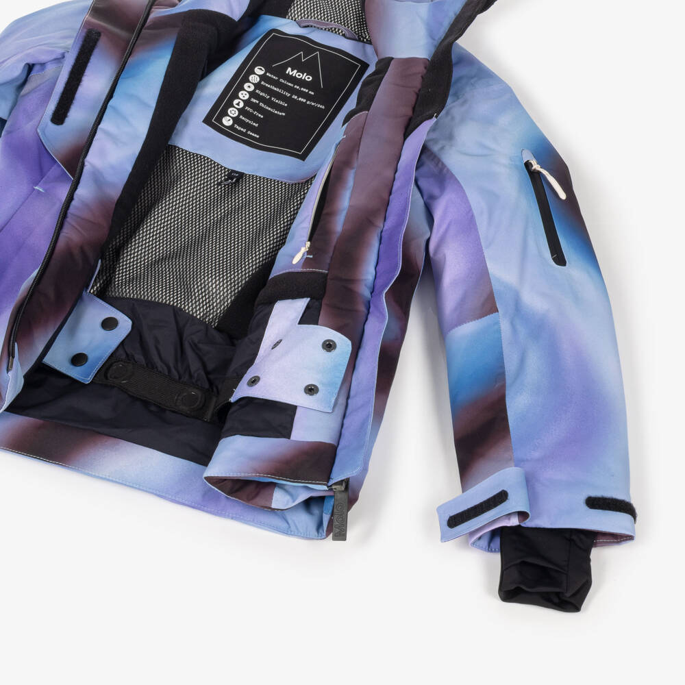 Molo-Girls Purple & Blue Airbrushed Print Technical Ski Jacket | Childrensalon