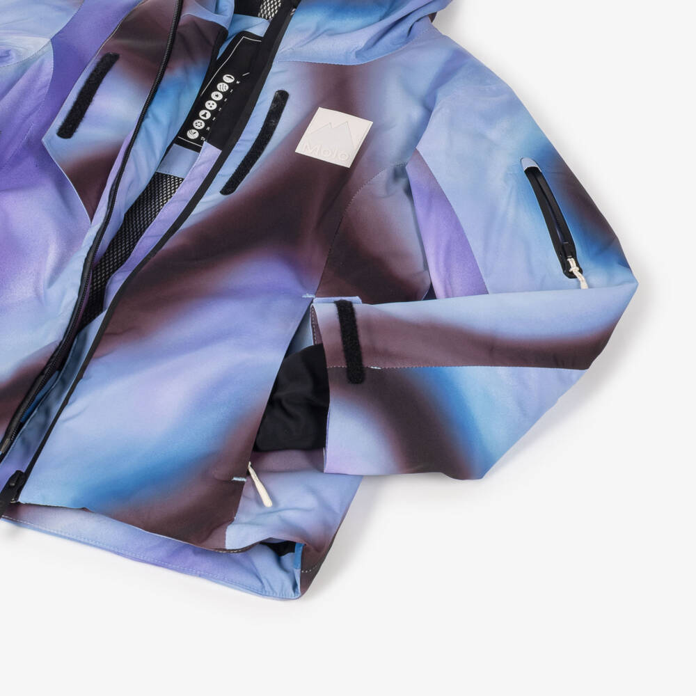 Molo-Girls Purple & Blue Airbrushed Print Technical Ski Jacket | Childrensalon