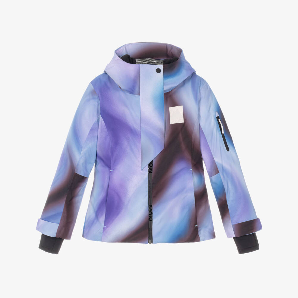 Molo-Girls Purple & Blue Airbrushed Print Technical Ski Jacket | Childrensalon