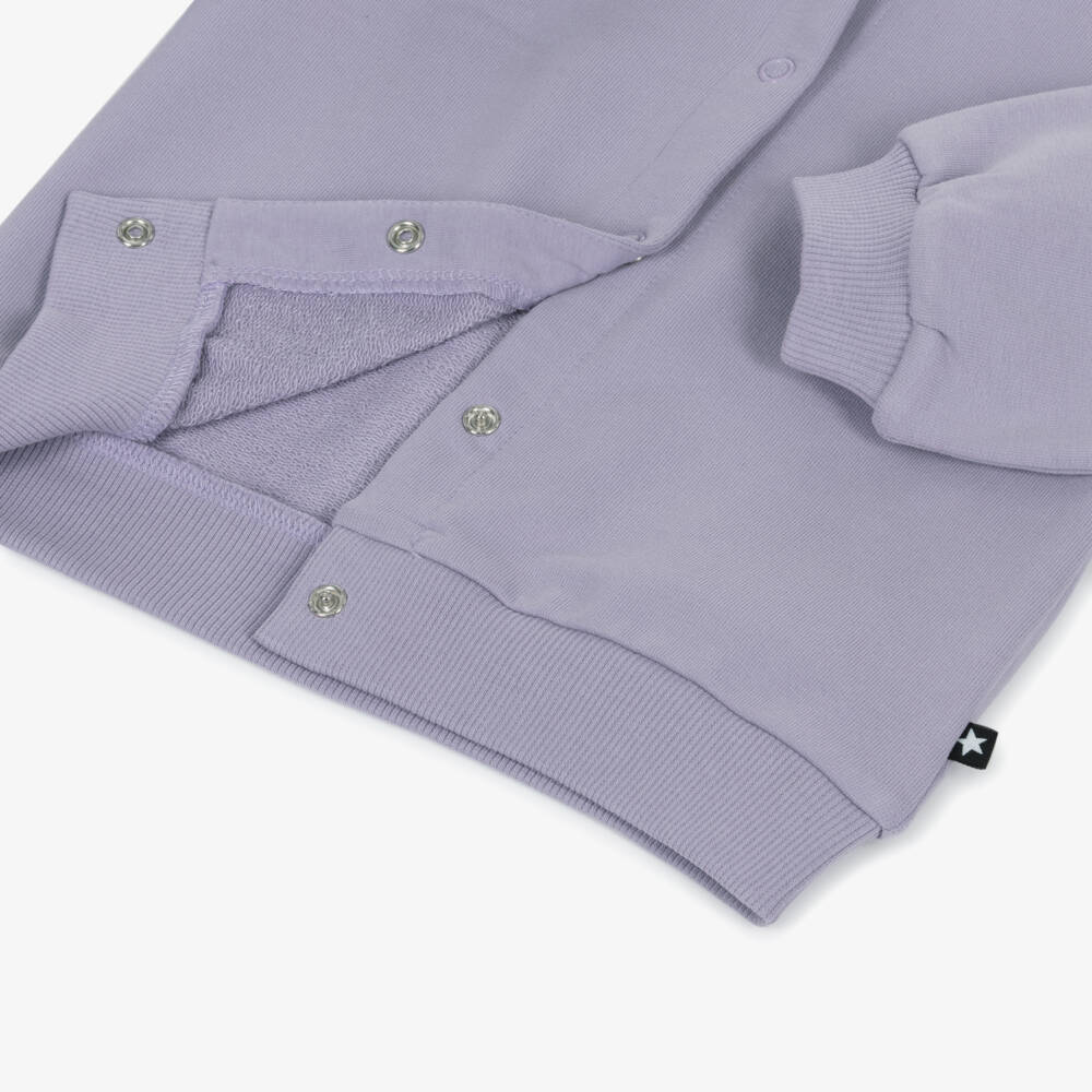 Molo-كارديغان بكشكش قطن جيرسي لون بنفسجي للبنات | Childrensalon