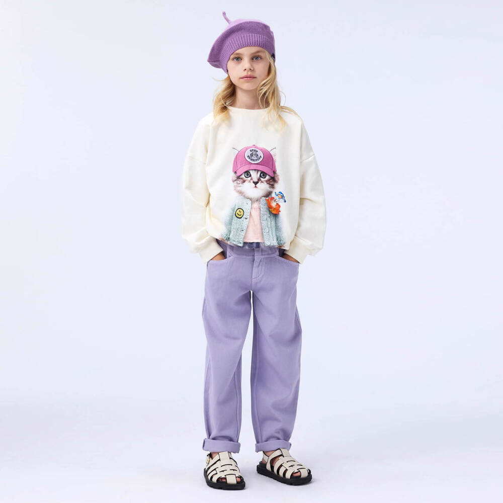 Molo-Girls Purple Extra Relaxed Fit Jeans | Childrensalon