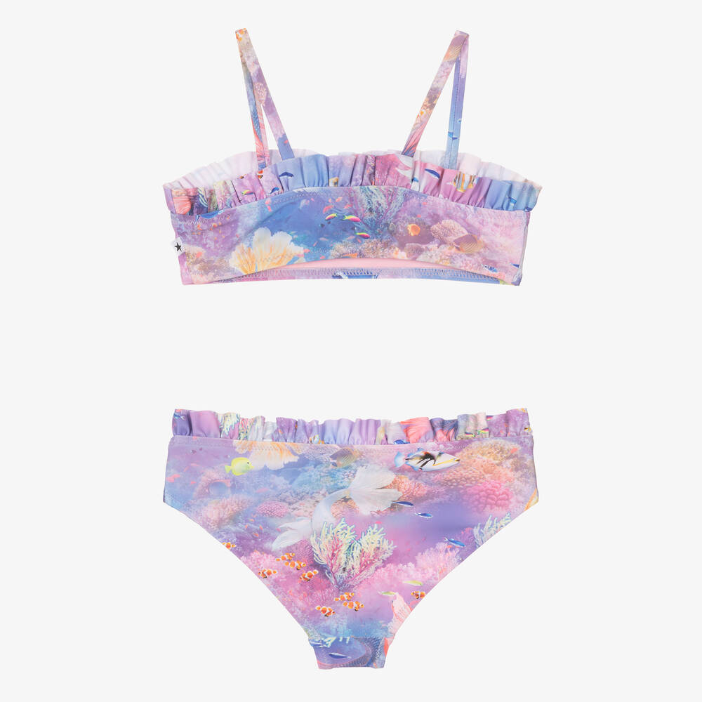 Molo-Girls Purple Mermaid Land Bikini (UPF50+) | Childrensalon