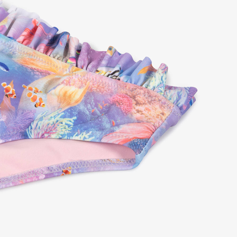 Molo-Girls Purple Mermaid Land Bikini (UPF50+) | Childrensalon