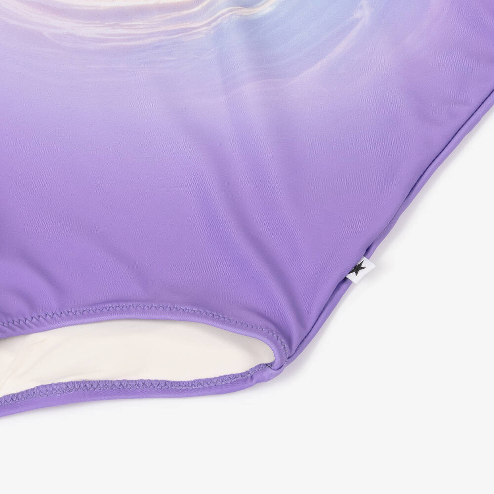 Molo-Girls Purple Sunset Wave Swimsuit (UPF50+) | Childrensalon